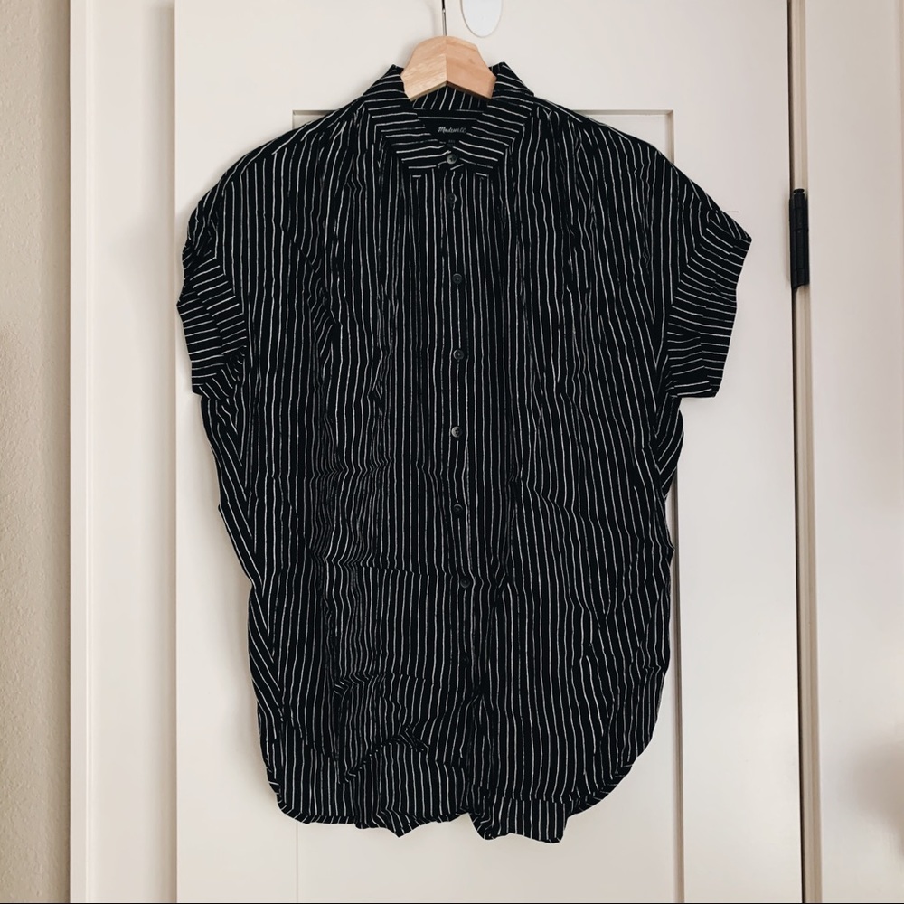 Madewell Pinstripe Drapey Central Shirt